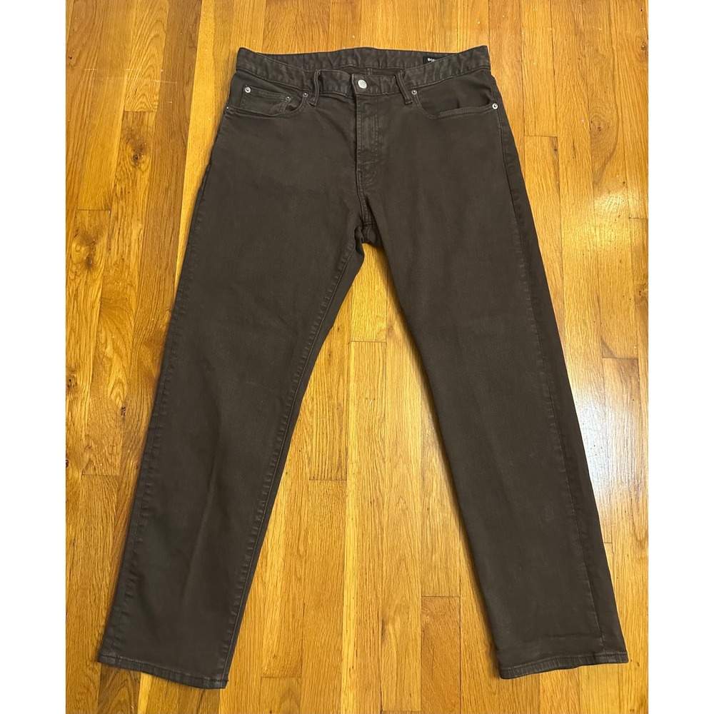 Bonobos Mens Jeans 34x30 Brown Stretch Denim 5 Pocket Straight Leg Pants